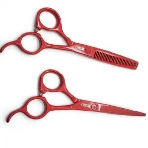 정밀커팅 반려동물 미용 가위 컬러 숱가위 레드 케이스 포함 애완동물 미용용품 모량관리