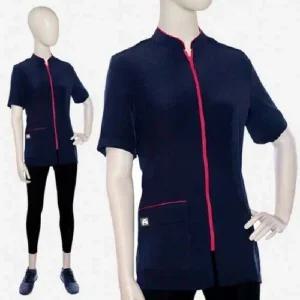 고양이미용 아테로 미용가운 니자 네이비 W606 상의 여성용 M 푸들미용