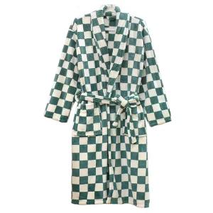 웨일릿 파인애플 격자 극세사 샤워가운 남녀공용 로브형 목욕가운