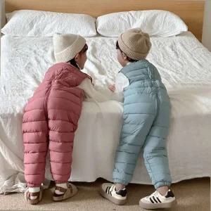 스키복 눈썰매복 키즈 패딩바지 스키바지 멜빵 썰매바지 방한복 썰매복