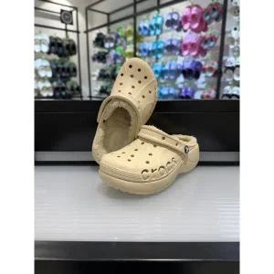 [보리보리/크록스]MARIO크록스 바야 플랫폼 라인드 클로그 208708-11S 윈터화이트 베이지