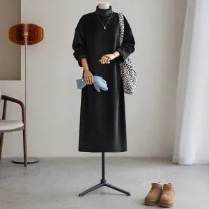 (안나앤플러스) 디엔 벨루아 기모 원피스[드레스EAL96] 빅사이즈