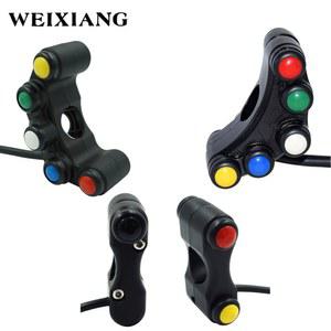 7/8 22mm 오토바이 핸들 바 제어 스위치 버튼 라이트 용 알루미늄 합금 회전 신호 안개등 경적 ON OFF 시작