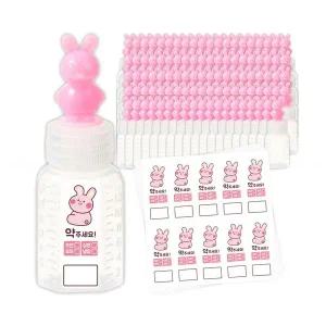 토끼캐릭터 12cc물약병 방수 스티커 100P 1세트