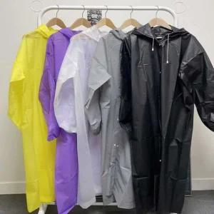 여성용 5컬러 단체 우비 EVA 롱 레인코트 장마철