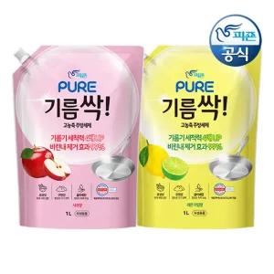 피죤 퓨어 기름싹 주방세제 1L 리필 x 2개