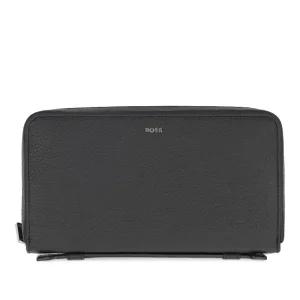 휴고보스 엠보스드 로고 그레인 가죽 집어라운드 지갑 50536073 001