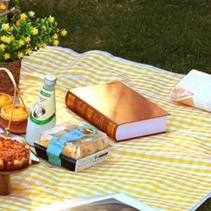 고품질 돗자리 피크닉 매트 대형 야외 공원 비치 체크옐로우 방수돗자리 휴대용돗자리 WFHFFME
