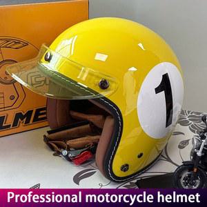 레트로 소형 도크 헬멧 전기 자동차 캡 여성용 오토바이 3/4 빈티지 헤드기어