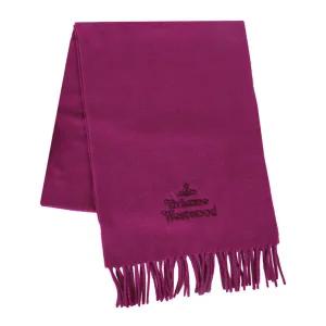 비비안웨스트우드 25FW 여성 자수 로고 울 머플러 푸시아 81030007 W00Q7 G410