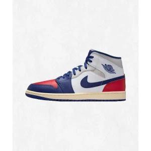 [나이키] NIKE 에어 조던 1 미드 M - 화이트 유니버시티 레드 뉴트럴 그레이 딥 로얄 블루 DQ8426-