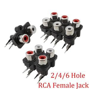 2/4/6 홀 RCA 암 잭 커넥터 스테레오 오디오 비디오 AV 신호 인터페이스 소켓 어댑터