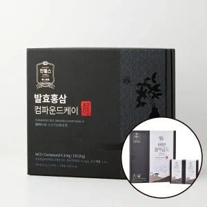 [행사] 진웰스 발효홍삼 컴파운드K 스틱30포 (쇼핑백증정) + 진웰스 6년근 홍삼 블랙골드30포(추가증정)