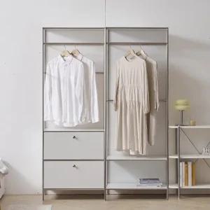 N1673 모듈 투서랍 2단 선반 행거 옷장 세트