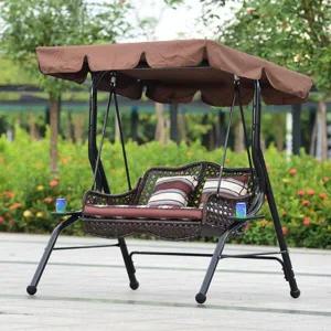 [아트박스]/위드마켓 2인용 정원 그늘막 그네의자 (커피)