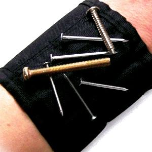 손목 자석 밴드-못 나사못 철물 볼트 공구 주머니 집