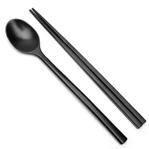 흑칠 장미목 숟가락 젓가락세트 (옻칠 원목 나무 스푼 수저