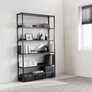 리바트 프렌즈스틸 1200 5단 책장(블랙)