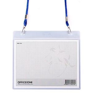 오피스존 H 1000 관광명찰(민)가로 청색 157x120mm 목걸이줄 명찰