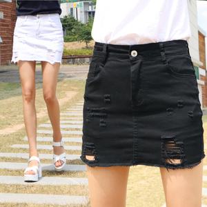 동대문스타일 빈티지 스판 치마바지 화이트 & 블랙 커팅 스커트팬츠 LP70