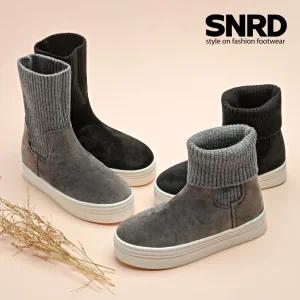 [무료배송][Mooda:Fur] Winter 국내산 키높이(4cm) 통굽 삭스 방한-스니커즈