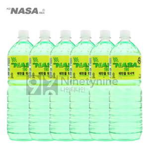 무료배송 나사 워셔액-1.8L 6개/에탄올워셔액/발수코팅/그린/레인Ok/소낙스/더뷰/맥과이어스/불스원/탑크린