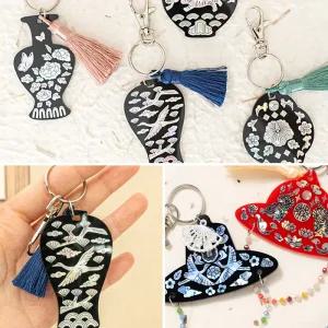 [오피스스쿨] 민화샵 KC인증 자개 키링 (4종택1) / 전통 모자 키링 만들기 (2종택1) DIY 전통공예 한국기념품 키링만들