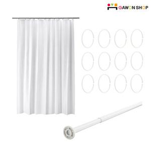 이케아 BJARSEN 샤워커튼(링,봉포함) 풀세트