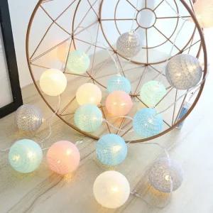 크리스마스트리전구 / 캠핑조명 LED 코튼볼 10P 건전지타입 CT10