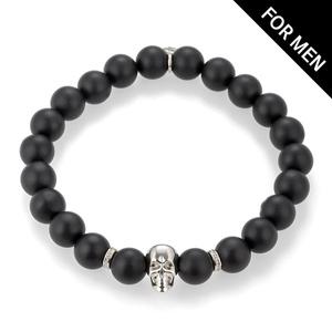 [도로시] 14k 블랙 오닉스 스컬 팔찌(천연석)