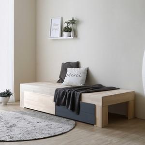 나무뜰 뮤카 둘서랍 평상형 데이베드 원목 소파베드 GM314