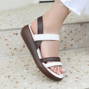 제이슈 천연소가죽 딱하나 경량  통굽 스트랩 샌들