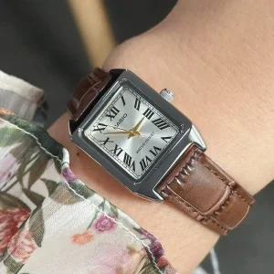 카시오 탱크 콤비 빈티지 사각 스퀘어 여성 가죽시계 LTP-V007L-9B