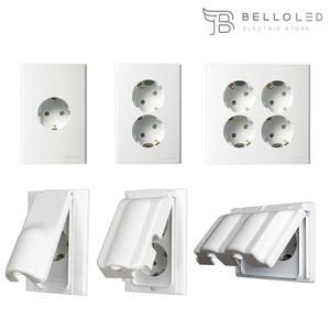 진흥 1구 2구 4구  접지 콘센트 매입형 방우형 FS시리즈