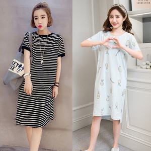 데일리 홈웨어 원피스 5color 여자 여성 성인 캐주얼 잠옷 파자마 실내 반팔 롱원피스 롱티셔츠