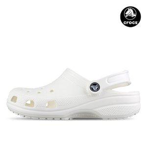 [크록스] 클래식 클로그 남자 여성 슬리퍼 샌들 화이트 10001-100