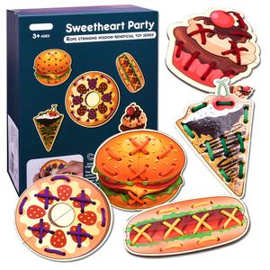 링킷 패스트푸드 실꿰기(XHM-8805A) 유아 소근육 집중력 인지 향상 발달 교구