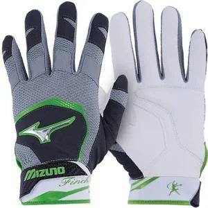 미즈노 성인 핀치 야구 배팅장갑 330387 (검정/녹색)