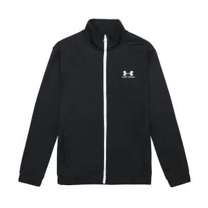 언더아머 UA 스포츠스타일 트리콧 기모 트레이닝 남성 집업 블랙 1329293-002