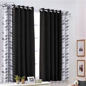 [라이크홈]포인트 데코 암막커튼 아일렛형  작은창 그레이하우스