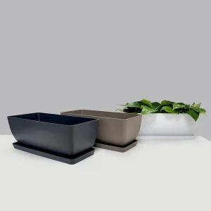 가든 직사각 화분 받침세트 플라스틱 베란다 텃밭화분