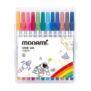 모나미 12색싸인펜 /사인펜/형광펜/학습준비물/물감/크레파스/학용품/스케치북/색연필