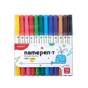 모나미 12색 트윈 네임펜 ( 양쪽 사용 가능 네임펜 필기