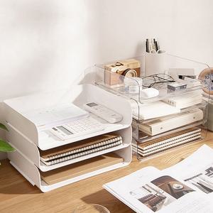 투명 화이트 서류정리함 A4 사무실 문서 트레이 종이 서류 정리 보관함 데스
