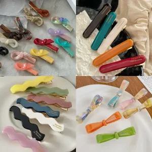 프랑스 마블 자개 호피 미니 헤어핀 집게핀 앞머리 옆머리 대형 대왕 왕 반묶음 올림머리 반머리 단발 빅사이즈 자동핀 똑딱핀 일자 실핀 똑딱이 삔