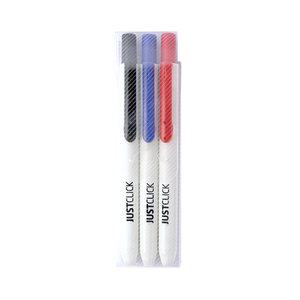 모리스 저스트클릭 네임펜 S 3색 세트 문구용품 원터치 노크식 똑딱이