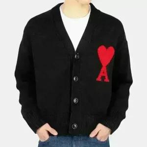 디몬트 22 F/W 아미 공용 빅하트 A로고 오버핏 가디건(블랙) UKC003 016 009