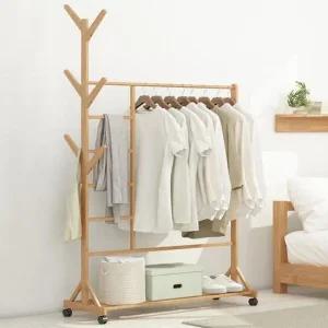 아트박스 가구느낌 멀티 원목 행거 1000 옷걸이 스탠딩 튼튼한 우드 행거