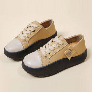 [딕슈] 여성 베이직 통굽 키높이 스니커즈 단화 SN1SKWA987