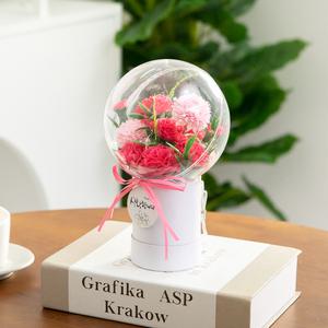 카네이션 조화 화분 LED엔젤벌룬set 19cm 꽃 어버이날 스승의날 테이블 장식 감사 선물 행사 소품